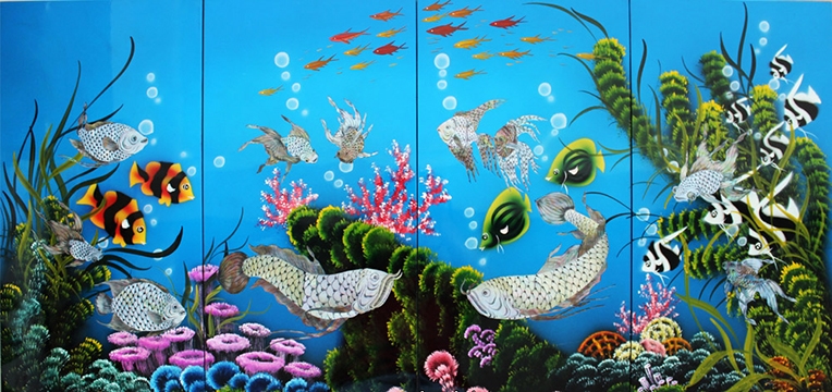 une peinture à la laque