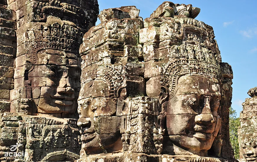 Visages du temple Bayon (Angkor Thom) – Sculptures énigmatiques – Asia Novo Tours