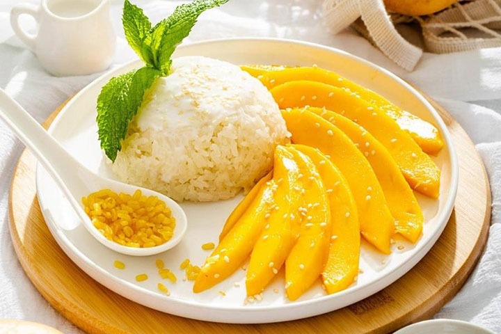 riz gluant à la mangue