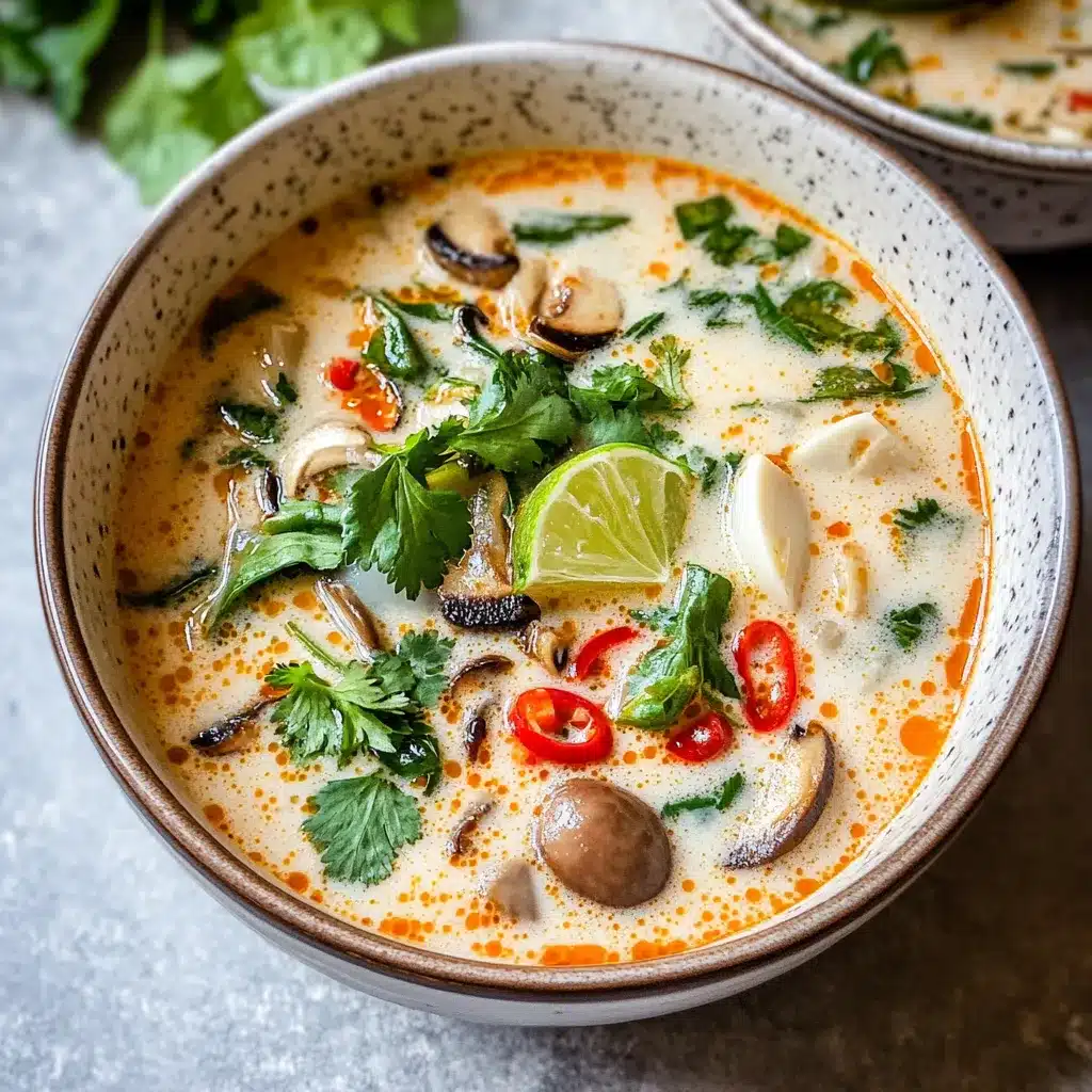 Soupe Tom Kha (soupe thaïlandaise au lait de coco)